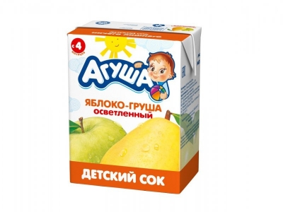 Сок Агуша детский осветленный, Яблоко, груша 200 мл 1-00068869_1