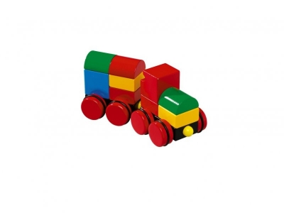 Игрушка из дерева BRIO, Конструктор из кубиков на магнитах, поезд 1-00068922_1