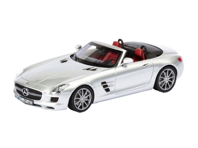 Модель Schuco, машина Mercedes-Benz SLS AMG, цвет серебристый, 1:43 1-00048227_1