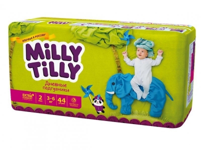 Подгузники Milly Tilly дневные 2, 3-6 кг 44 шт. 1-00050063_1