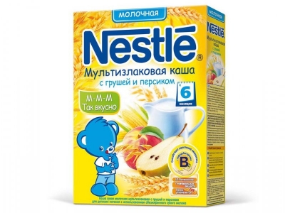 Каша Nestle, молочная мультизлаковая с грушей и персиком, 250 г 1-00054070_1