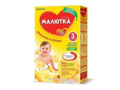 Смесь Малютка 3, детское молочко со вкусом банана 350 г 1-00015695_1
