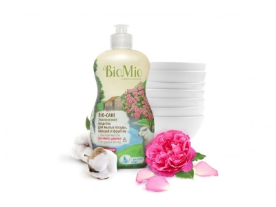 Средство BioMio д/мытья посуды с эфирн.масл роз.дерева, хлопка, 450 мл 1-00031635_1