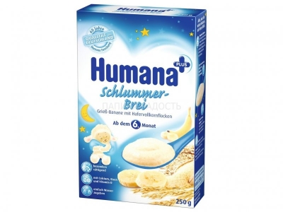 Каша Humana, молочная вечерняя мультизлаковая с бананом 250 г 1-00031725_1