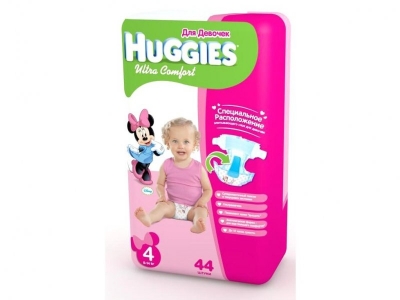 Подгузники Huggies Ultra Comfort для девочек 4 (8-14 кг), 44 шт 1-00007167_1