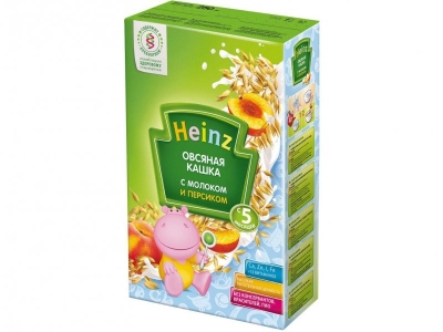 Каша Heinz, молочная овсяная с персиком 250 г 1-00007791_2