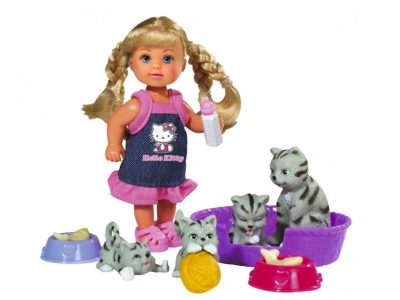 Кукла Simba, Еви Hello Kitty с дом.животными, 3 в. 1-00008812_1