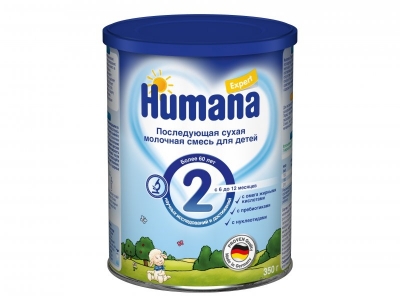 Смесь Humana Эксперт 2 последующая адаптированная сухая молочная от 6 до 12 мес 350 г 1-00011020_1