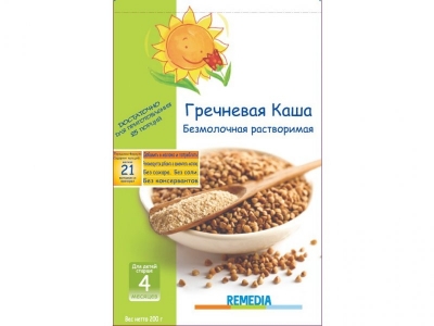 Каша Ремедиа, безмолочная гречневая 200 г 1-00012590_1