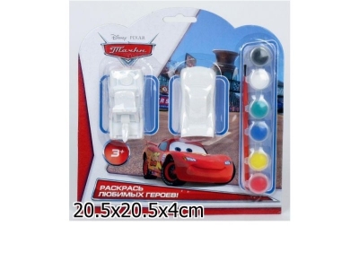 Набор Играем вместе, для раскраски 2 Фигурки Disney Тачки (2 машинки), краски, на карт. 1-00012868_1