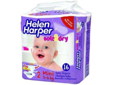 Подгузники Helen Harper, Soft&Dry Mini (3-6 кг) 16 шт 1-00013469_1