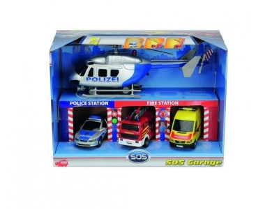 Гараж Dickie Toys, вертолет и три машинки 1-00015376_1