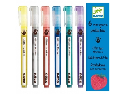 Фломастеры Djeco с блёстками, 6 шт. 1-00158264_1