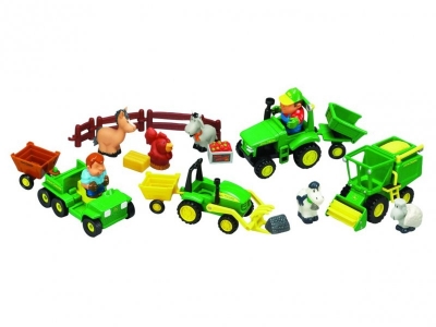 Набор игровой Tomy John Deere, Веселая Ферма, 4 мини-трактора, 6 фиг., аксесс. 1-00076172_1