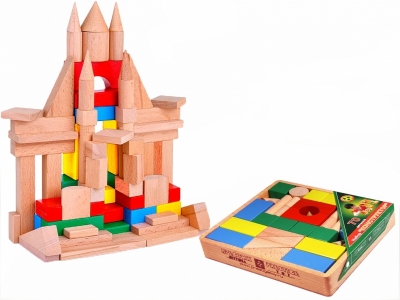 Игрушка из дерева Престиж, Конструктор в деревянной коробке (цветной), 70 дет. 1-00142167_1