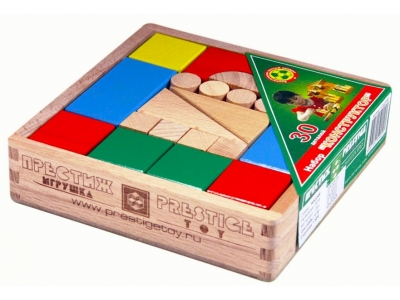 Конструктор Престиж цветной в деревянной коробке 30 эл. 1-00144162_1