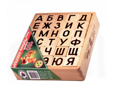 Игрушка из дерева Престиж, Кубики Азбука, дерев.коробка 30 элем. 1-00145644_1