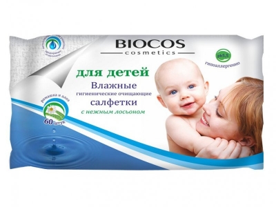 Салфетки влажные BioCos, детские 60 шт 1-00084566_1