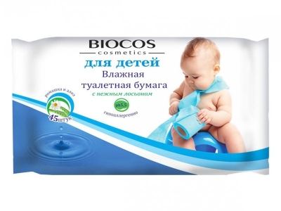 Бумага туалетная BioCos, влажная детская 45 шт 1-00084567_1