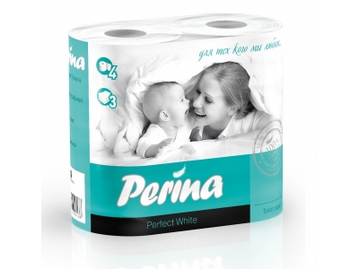 Бумага туалетная Perina 3 слойная белая, 4 рулона 1-00157943_1
