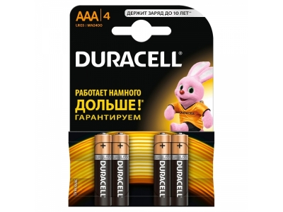 Батарейки алкалиновые Duracell LR03 ААА 4 шт. 1-00156509_1