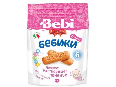 Печенье Bebi Premium, Бебики 6 злаков 125 г 1-00088499_1