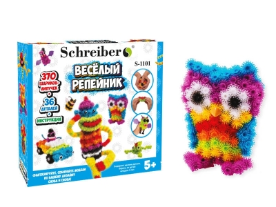 Конструктор-липучка Schreiber, Веселый репейник, 370 дет.+ 36 аксесс. 1-00157707_1