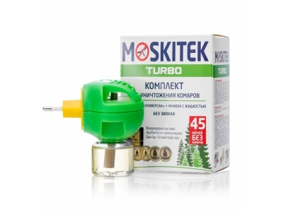 Набор Moskitek Turbo фумигатор+ жидкость 45 ночей - 1,3% праллетрин 1-00160347_1