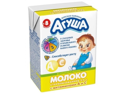 Молоко Агуша детское стерилизованное витаминизированное 2,5 % 0,2 л 1-00000284_1