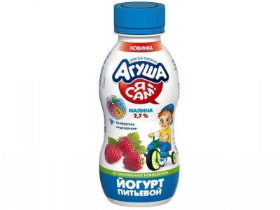 Йогурт Агуша, Я Сам! питьевой малина 200 г 1-00001926_1