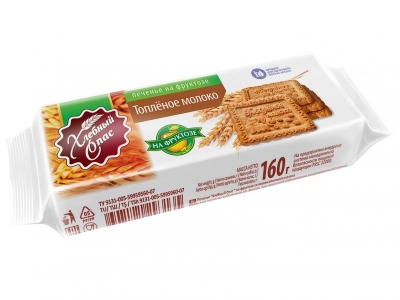 Печенье Хлебный Спас, Топленое молоко на фруктозе 160 г 1-00086082_1