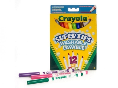 Фломастеры Crayola, тонкие смываемые Super Tips 12 цв. 1-00082492_1