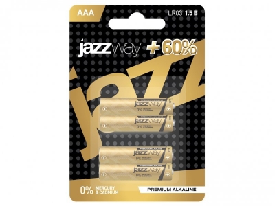 Батарейки алкалиновые JazzWay Premium Alkaline BL-4 AAА 1,5V LR03, 4 шт 1-00084116_1