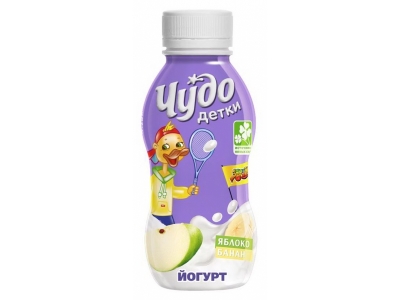 Йогурт Чудо Детки питьевой яблоко-банан 2,2%, 200 г 1-00144023_1