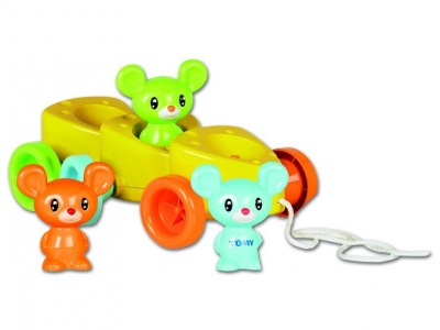 Игрушка-каталка Tomy, Веселые мышата на веревочке, 3 съемные фигурки 1-00076156_1