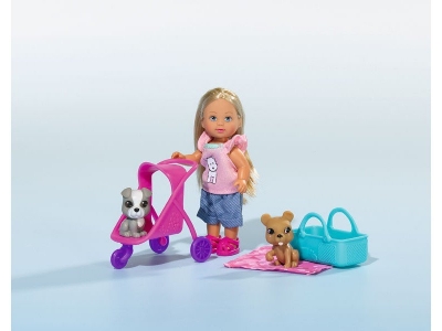 Кукла Simba, Еви с двумя собачками и коляской, 12 см 1-00074002_2
