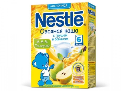 Каша Nestle, молочная овсяная с грушей и бананом 250 г 1-00000509_1
