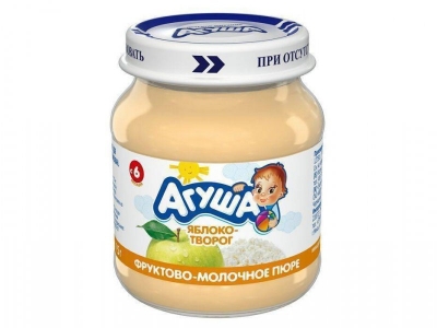 Пюре Агуша Яблоко, творог 115 г 1-00000309_1