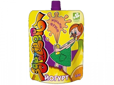 Йогурт Здрайверы вязкий мультифрукт 2,5% 85 г дойпак 1-00002949_1