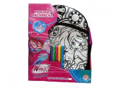 Набор 1TOY, Рюкзак-раскраска Winx, 5 фломастеров, 22*10*27 см 1-00072111_1