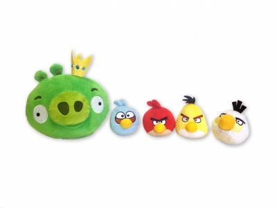 Игрушка интерактивная Angry Birds, Chericole Свинка в короне и 4 птички 1-00147928_2