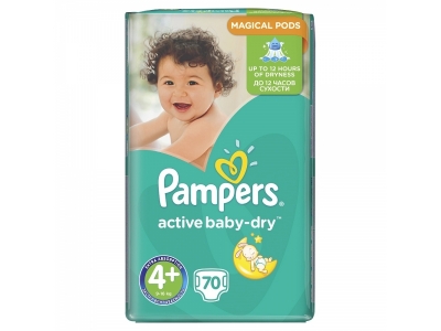 Подгузники Pampers Active Baby-Dry Maxi+, 9-16 кг, 70 шт. 1-00151819_2