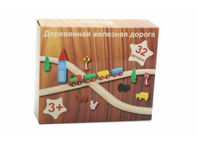 Игрушка из дерева Balbi, Железная дорога, 32 детали 1-00156531_2