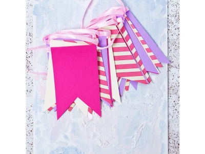 Гирлянда Питер.Джой, флажковая, Розовые грезы, 3,5 м 1-00080501_2