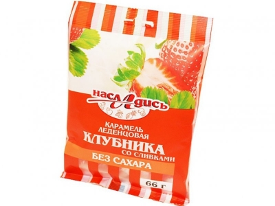 Карамель Насладись, клубника со сливками на изомальте 66 г 1-00082073_1