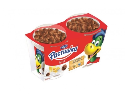 Йогурт Растишка завтрак с шок. шариками, ваниль, 3%, 2*113 г 1-00088940_1