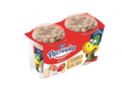 Йогурт Растишка с печеньем Клубника, 3%, 2*117 г 1-00088941_1