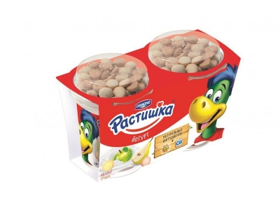 Йогурт Растишка с печеньем Яблоко, груша, 3%, 2*118 г 1-00088942_1