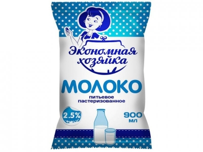 Молоко Экономная Хозяйка 2,5% 900 мл поли-пак 1-00085700_1