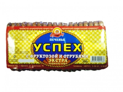 Печенье Слаще, Успех экстра с отрубями на фруктозе 300 г 1-00082095_1